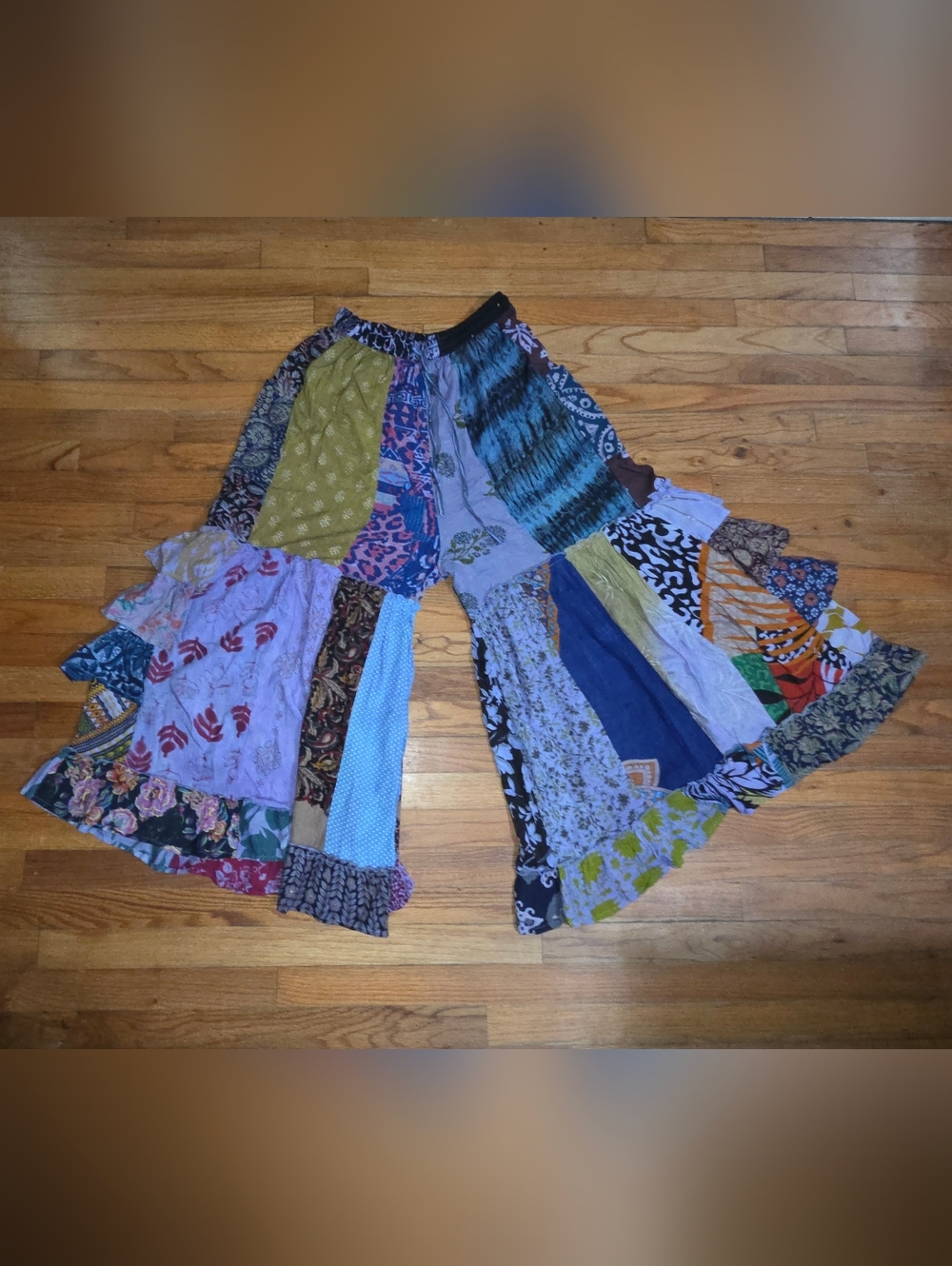 ANANTA Bohemian Patchwork Wide Legs ONE SIZE - Picture 9 of 13